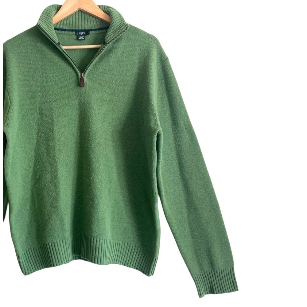 J. CREW Factory Men’s Vintage 100% Lambs Wool Preppy 1/4 Zip Pullover Sweater M - Picture 4 of 10